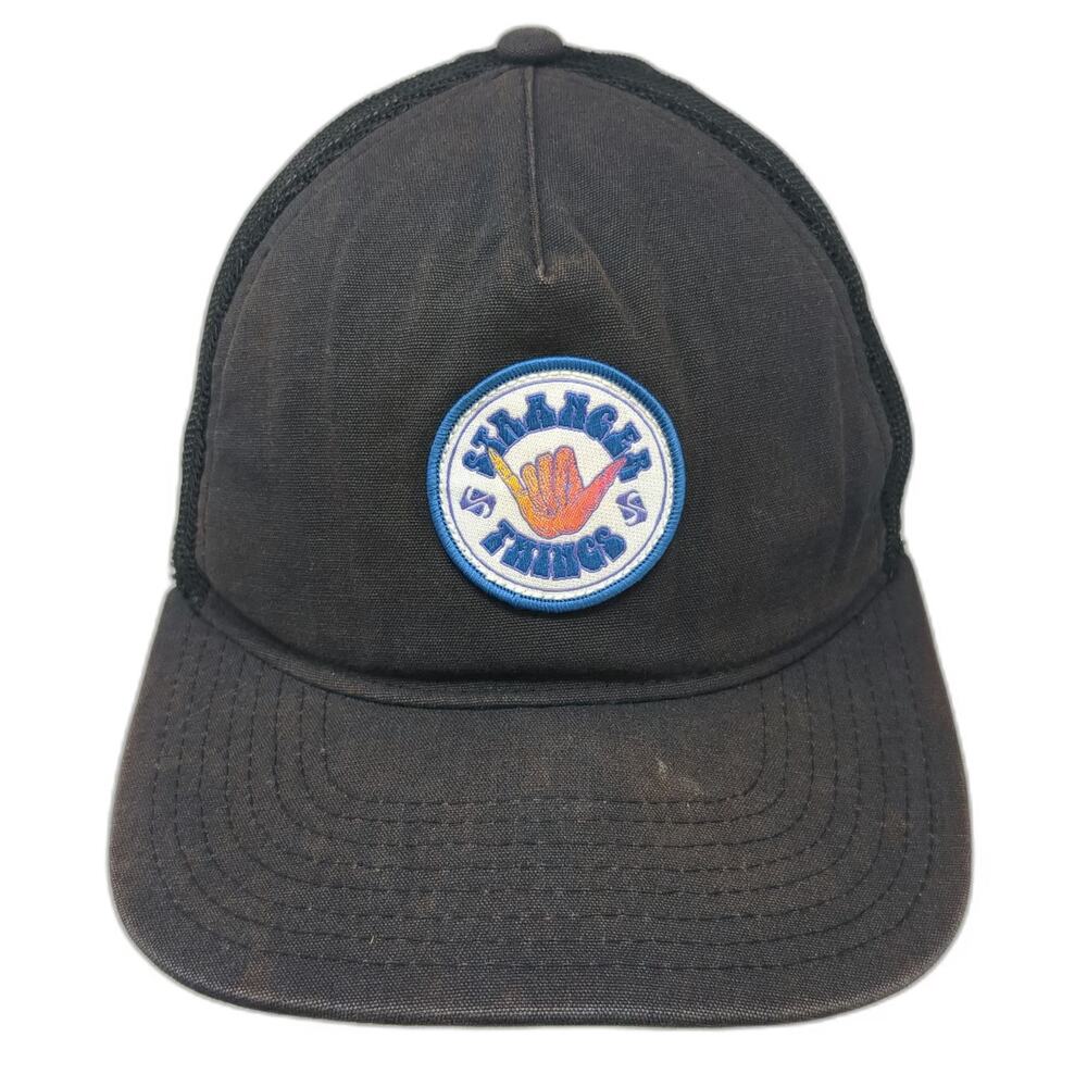 Quiksilver Trucker Hat Black One Size Stranger Things Netflix Shaka Patch Mesh
